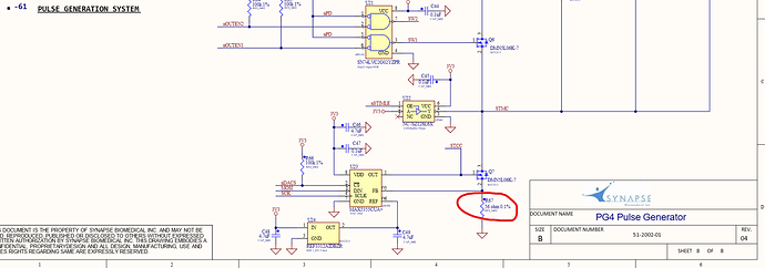 2D view of circuit schematic for stimulation output